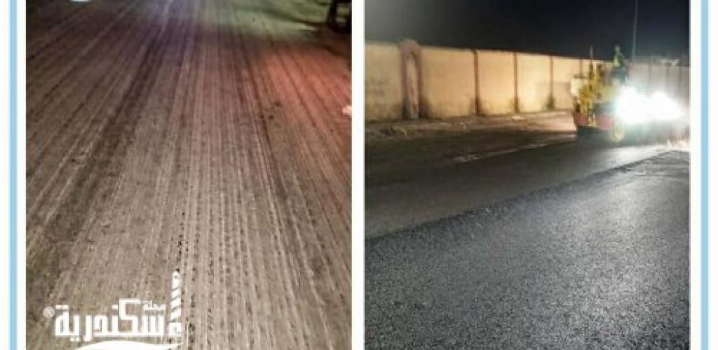 تطوير طرق محرم بك.. مديرية الطرق بالإسكندرية تنتهي من أعمال الرصف بالموقف الجديد