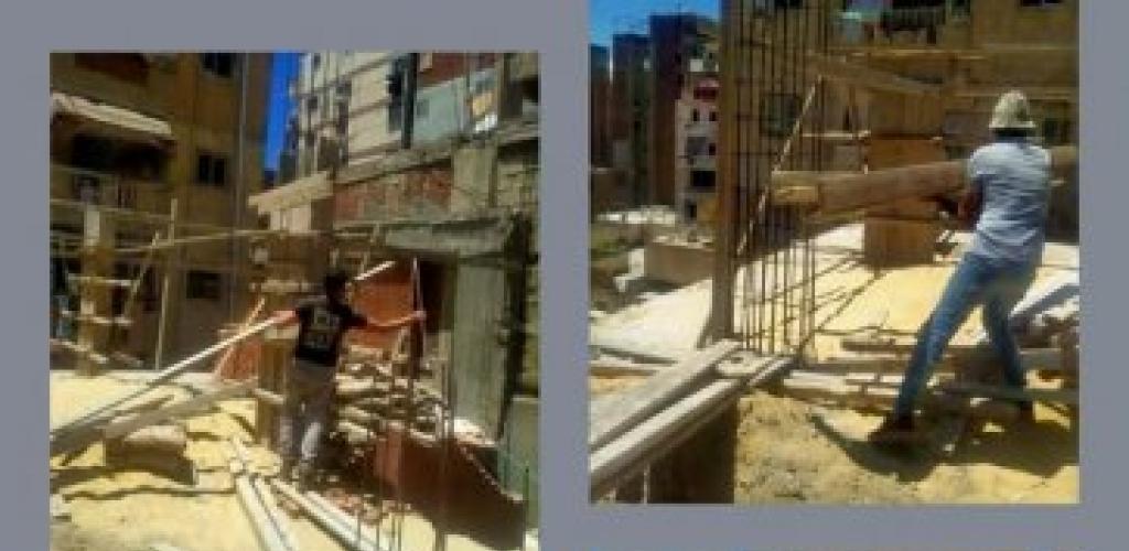 إحباط أعمال بناء مخالف والتحفظ على المعدات بحي الجمرك في الإسكندرية