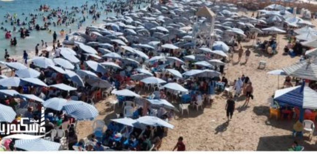 إقبال متزايد على شواطئ الإسكندرية في أولى أيام يوليو ونسب الإشغال تصل إلى 95%