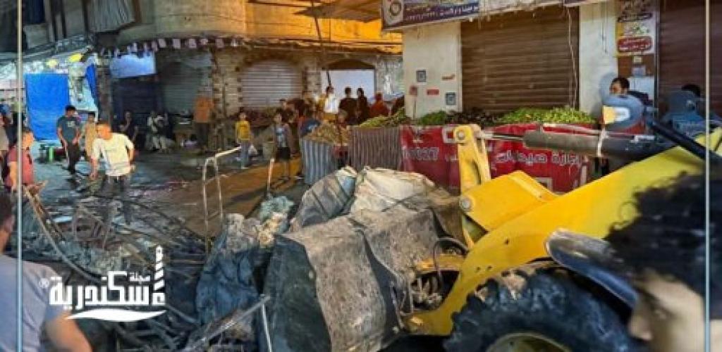 حملات مكبرة لإزالة الإشغالات في أحياء الإسكندرية وفرض الانضباط بالشارع