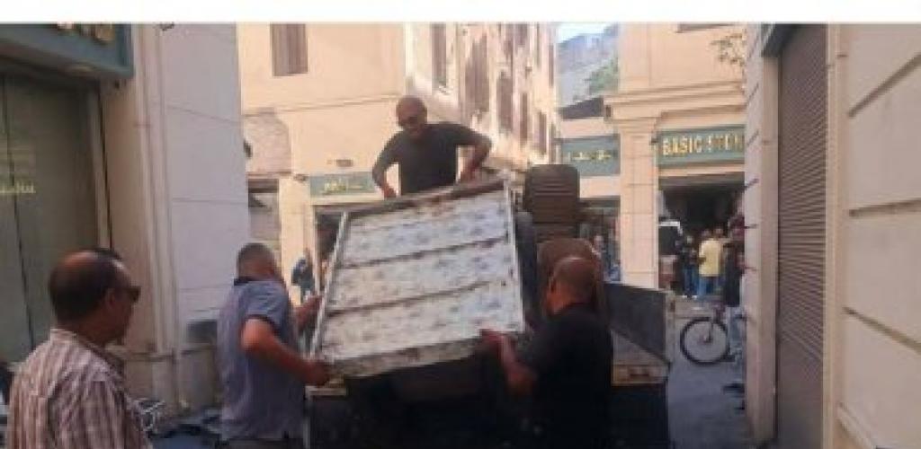 استمرار الحملات المكبرة بشارع النبي دانيال فرضًا لهيبة القانون والتحفظ على عدد 2 عربة للباعة الجائلين