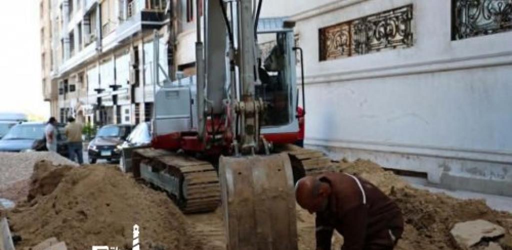 جولة ميدانية لمتابعة سير العمل بأعمال إصلاح الهبوط بشارع ابن حوقل