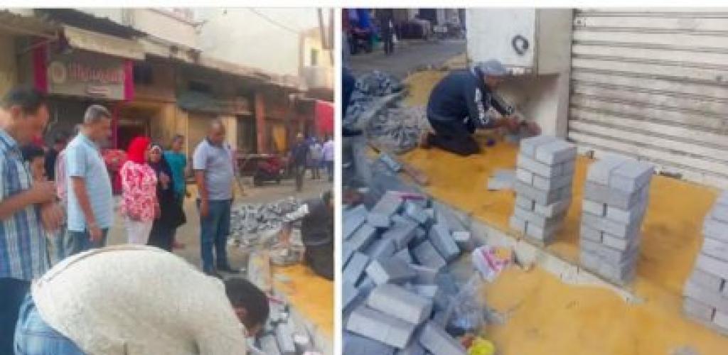 رئيس حي شرق تتفقد أعمال التطوير بسوق باكوس واستكمال تركيب الإنترلوك لتيسير حركة المواطنيين