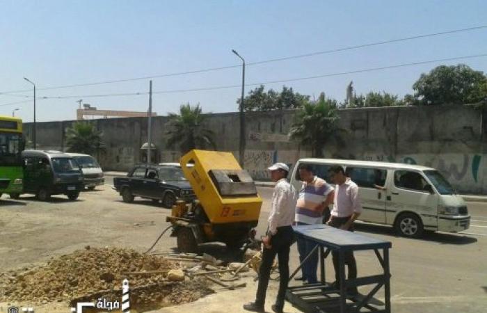 إصلاح ماسورة مياه فى شارع شادر الخشب من شارع المكس بحى غرب الإسكندرية