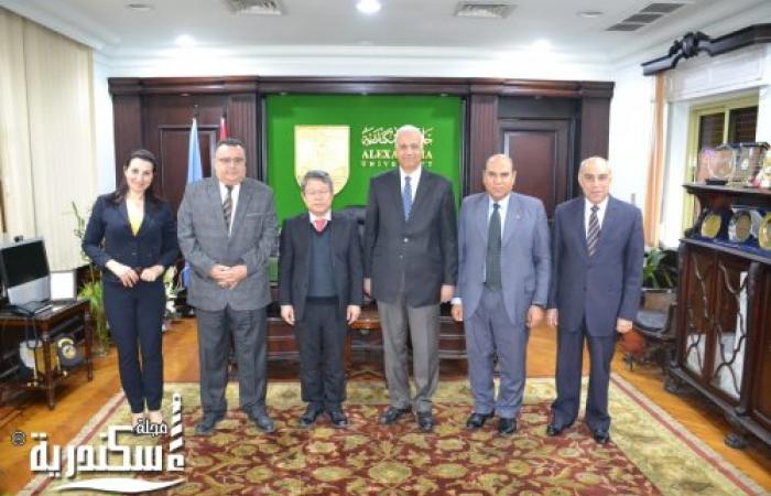 رئيس جامعة الاسكندرية يناقش مع وفد جامعة شنغهاي استعدادات إنشاء معهد كونفوشيوس