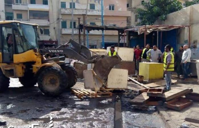 إزالة التعديات على مسطح قلعة قايتباي وحلقة السمك بالإسكندرية