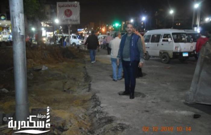 حي العجمي يشن حملة مكبرة لازالة إشغالات الطريق والإعلانات المخالفة بالبيطاش و اسكندرية مطروح و يقوم بتوسعة الطريق لتسهيل الحركة المرورية