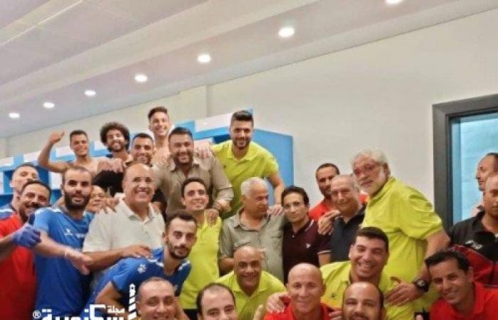 فرج عامر ينتقد اداء حكم المباراة و يشارك لاعبي سموحة فرحتهم بالفوز على المصري