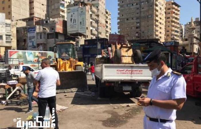 الأجهزة التنفيذية.... إزالة الإشغالات والتعديات بميدان المندرة