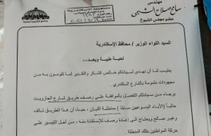 محافظ الإسكندرية يستجيب لطلبات «الشيمي» عضو الشيوخ باحلال وتجديد شبكة الاضاءه بمنطفة اللبان