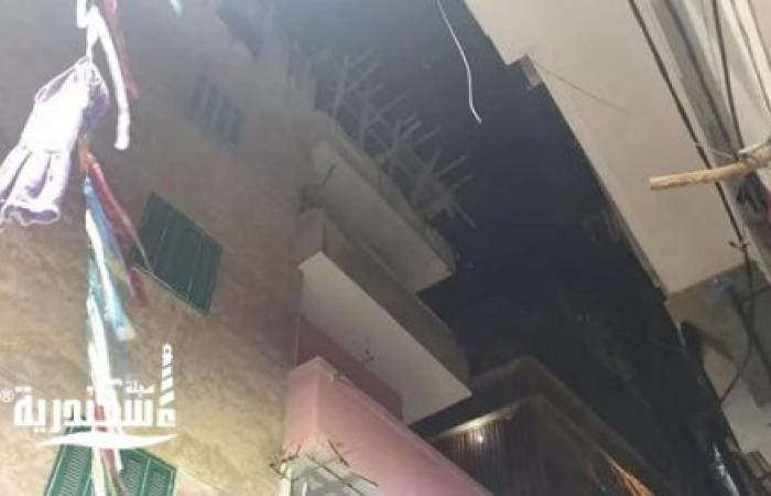 سقوط أجزاء من عقار بشارع البستان بمنطقة العصافرة