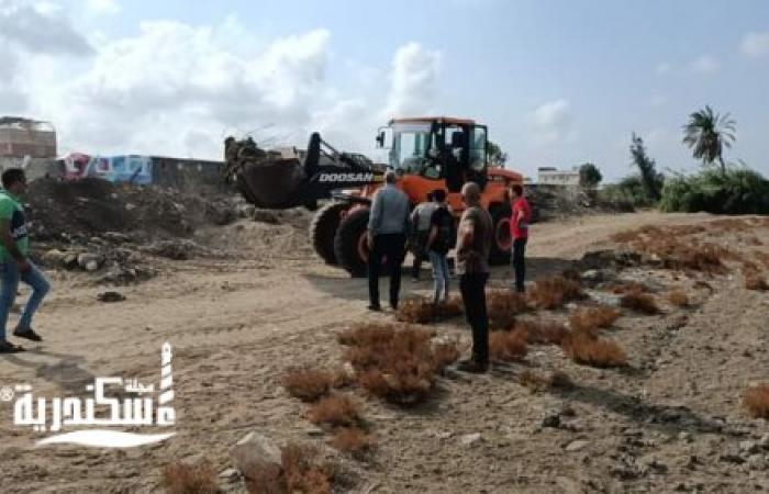 حى المنتزه ثان...إزالة تعديات على الأراضى الزراعية بعزبة حوض 10