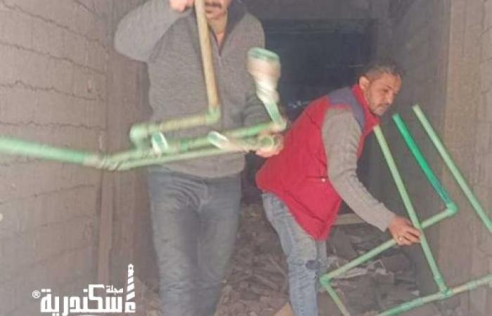 شركة مياه الشرب بالإسكندرية تزيل التعديات على الشبكة