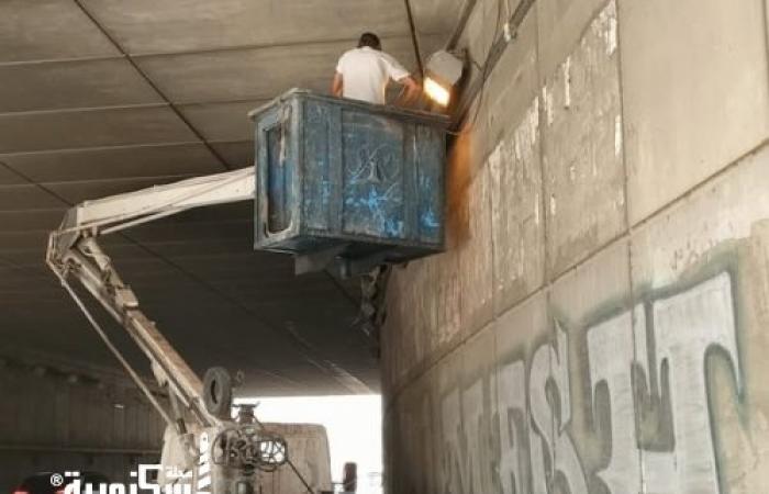 حي المنتزه أول... استمرار الجهود اليومية للإرتقاء بمستوي مرفق الإضاءة العامة