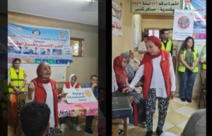 تفاعل الجمهور مع رئيسة لجنة مكافحة الإدمان بالمنطقة الروتارية بجمعية شهداء القنال