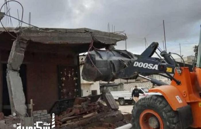 حملة مكثفة بحي المنتزه ثان تنجح في إزالة أعمال بناء مخالفة بعزبة حوض10