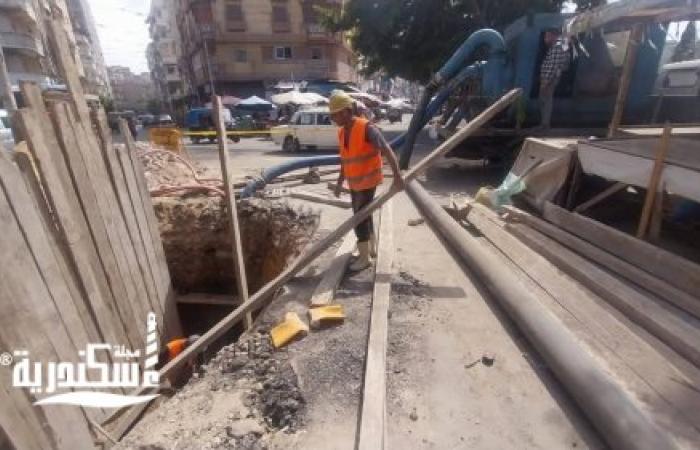 الصرف الصحي بالإسكندرية تبدأ تنفيذ مشروع تطوير خط صرف رئيسي بمنطقة غيط الصعيدي