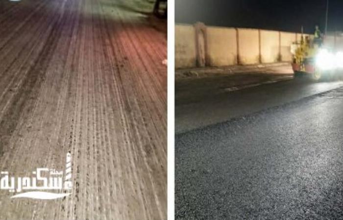 تطوير طرق محرم بك.. مديرية الطرق بالإسكندرية تنتهي من أعمال الرصف بالموقف الجديد