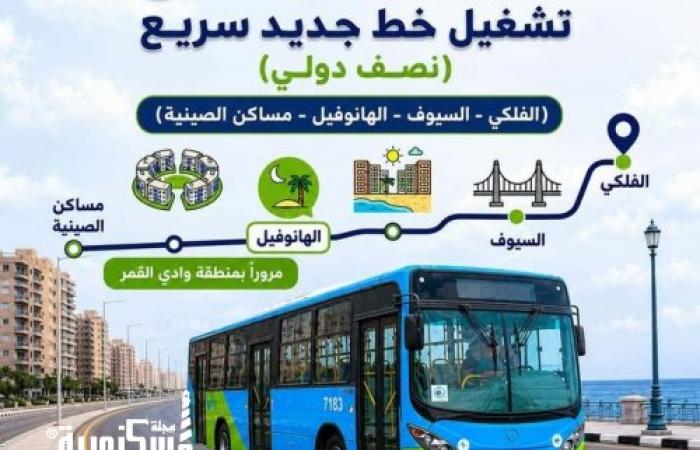 لربط الفلكي بالهانوفيل.. تشغيل خط أتوبيس "سريع نصف دولي" جديد في الإسكندرية