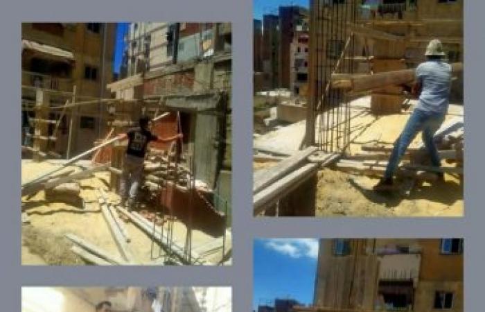 إحباط أعمال بناء مخالف والتحفظ على المعدات بحي الجمرك في الإسكندرية