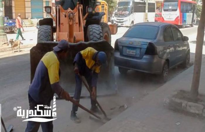 "العجمي" يشن حملة نظافة مكثفة بشارع "أبو يوسف".. ويقرر إدراج المنطقة ضمن "الجمع السكني"