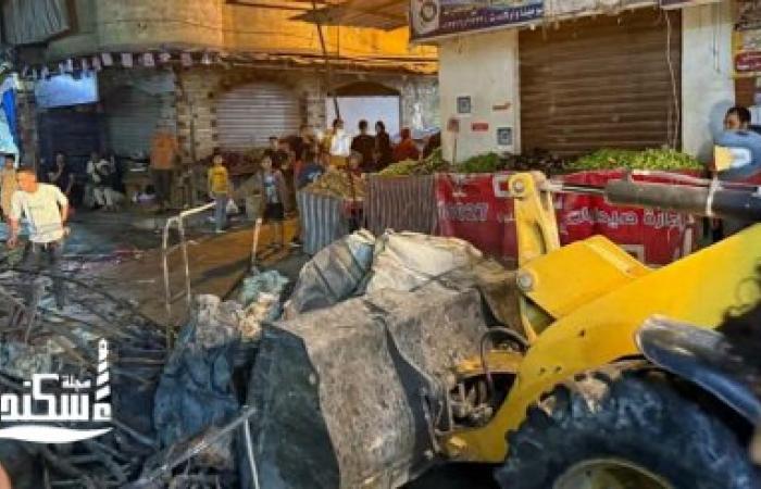 حملات مكبرة لإزالة الإشغالات في أحياء الإسكندرية وفرض الانضباط بالشارع
