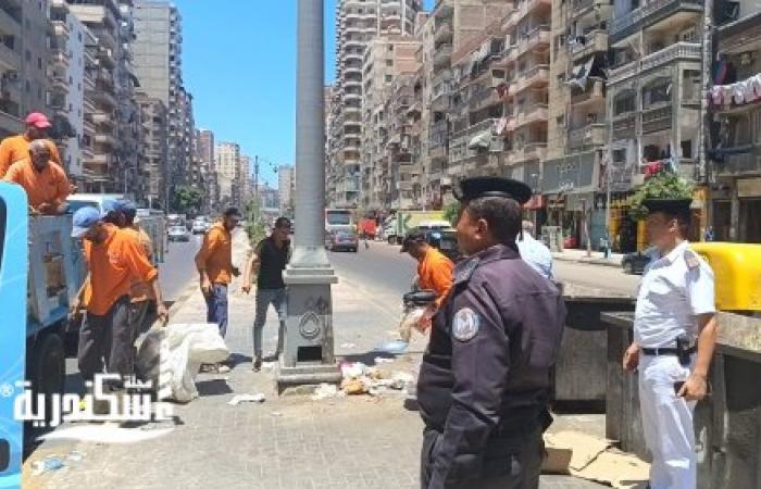 حملة أمنية مشتركة للحد من ظاهرة النباشين دعمًا لمنظومة النظافة بشرق الإسكندرية