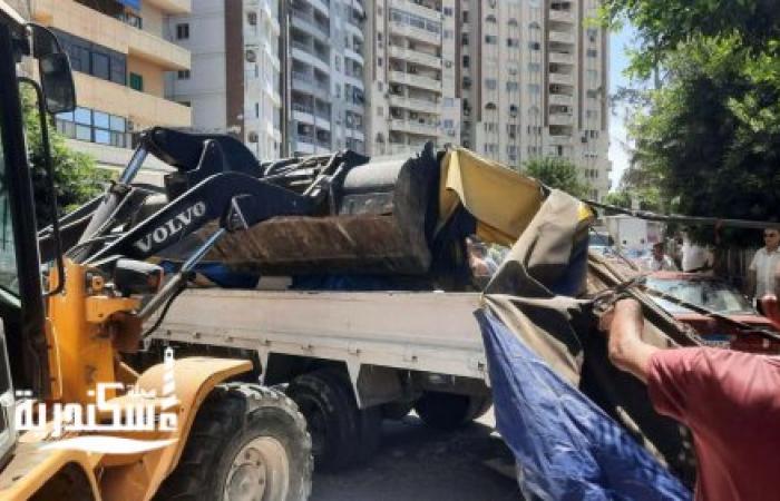 حي وسط يشن حملة لرفع التعديات وغلق المنشآت المخالفة بشارع الرصافة