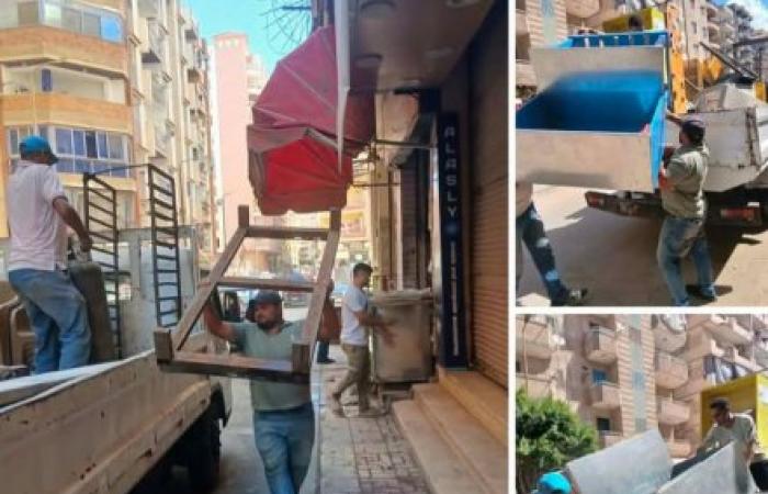 حملة صباحية ترفع ١١٧ حالة إشغال بنطاق حي العجمي