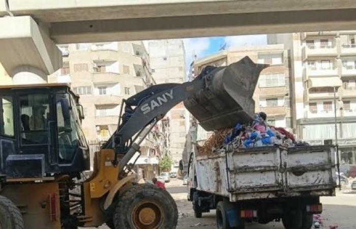 حملات مكثفة للنظافة ورفع الإشغالات وإزالة الحواجز الخرسانية بحي المنتزه أول