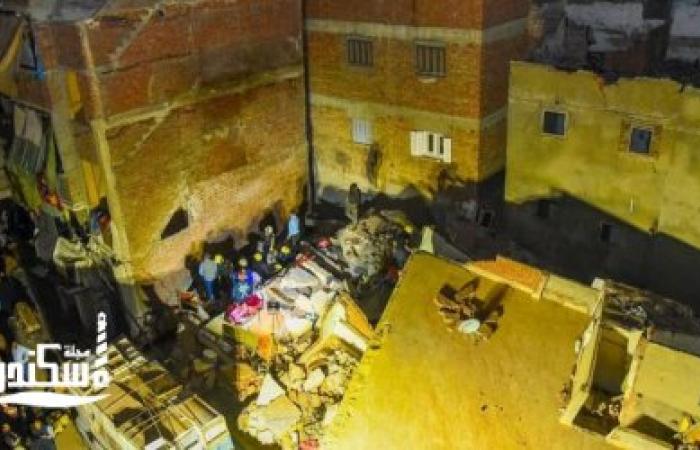 محافظة الإسكندرية تُخلي عقارين وتوفر مأوى لـ 8 أسر إثر انهيار عقار بحي شرق.. وتشكيل لجنة هندسية لمعاينة الموقع