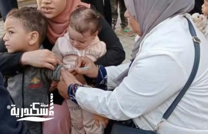 لليوم الرابع على التوالي ، متابعة فعاليات الحملة القومية للتطعيم ضد الحصبة والحصبة الألمانية بنطاق حي ثان المنتزه